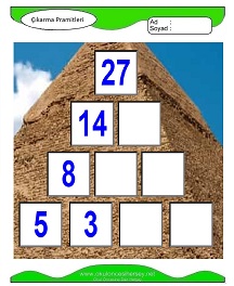 Çıkarma Pramidi Çalışma Sayfaları